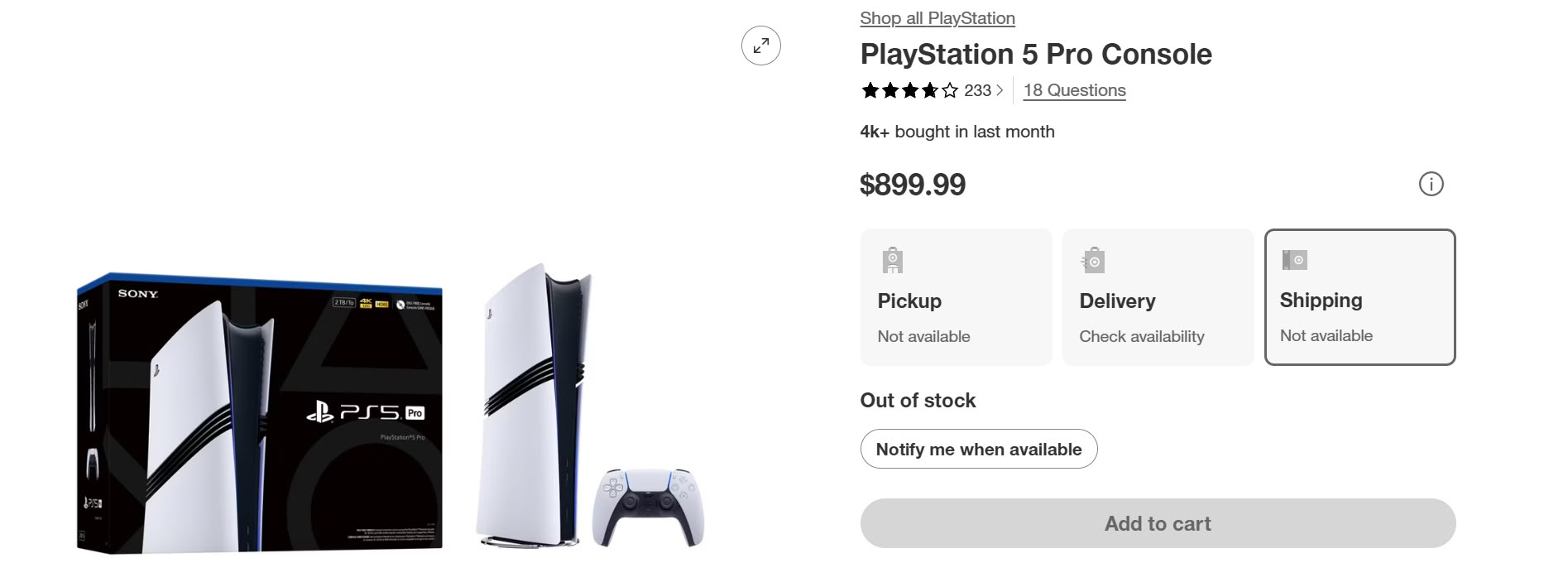 PS5 Pro Stock Vanishes After GTA 6 Reveal, Prices Hit $1,300